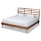 Baxton Studio Shiro Mid-Century Modern Ash Walnut Finished Wood King Size Platform Bed 182-11107-9409-Zoro - alternate 1